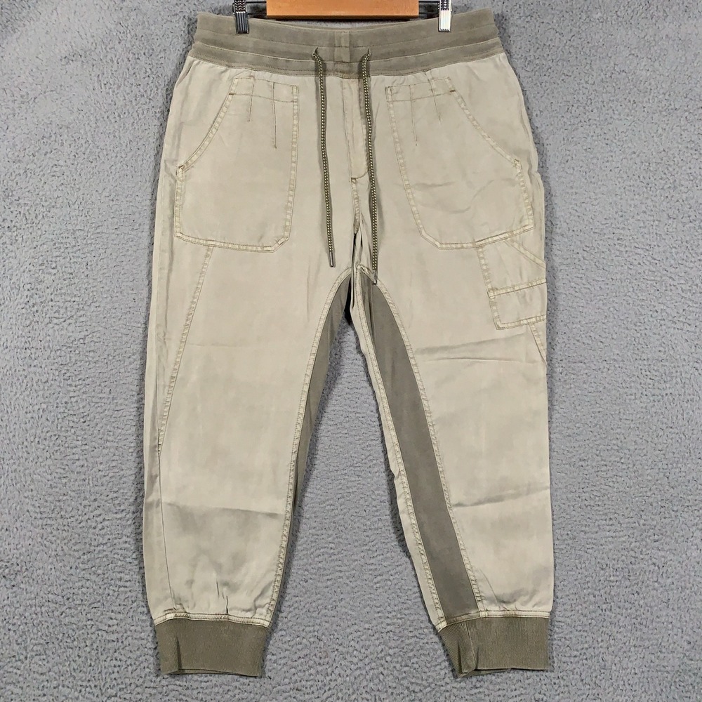 Anthropologie Utility Jogger Pants Women's Large L Olive/Tan Cargo Relaxed